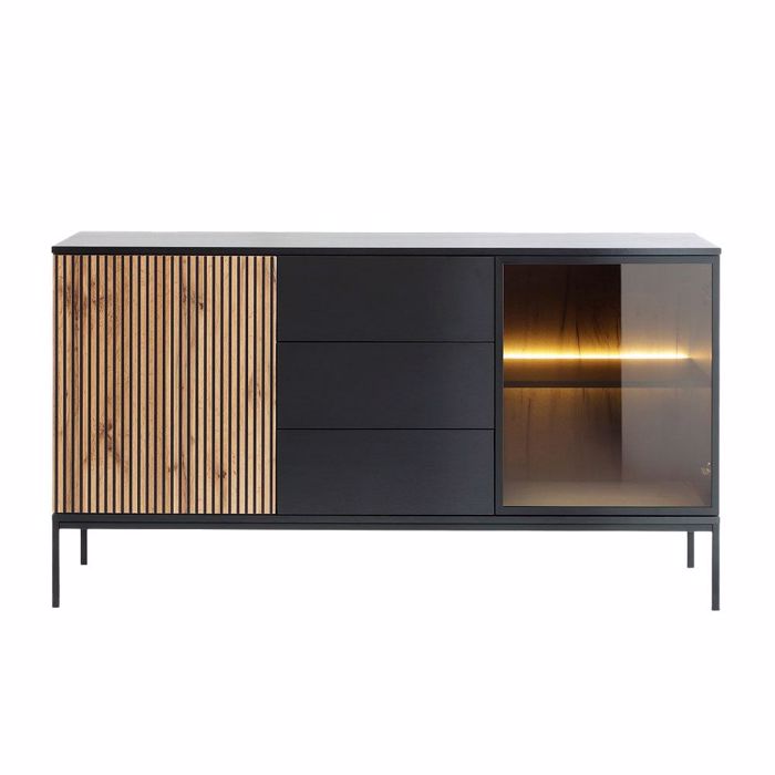 Liberta - Maison MYSTERY Boufes Fusiko Skouro/Mavro me 2 Portes kai 3 Surtaria 154x39x83cm 05-0812